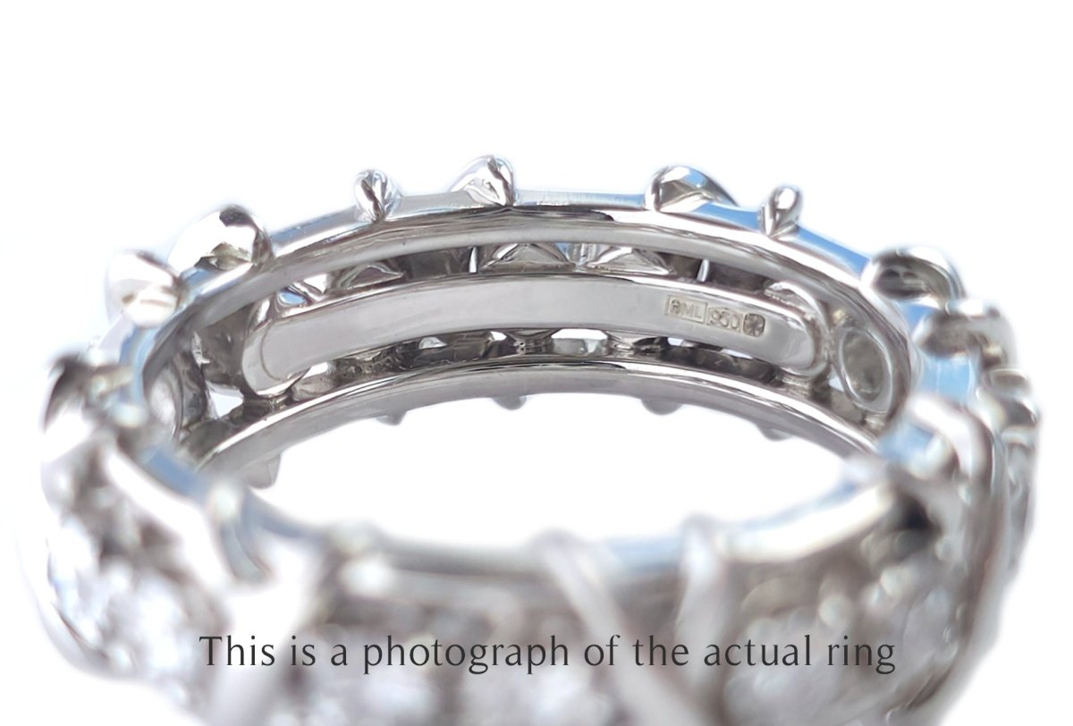 Tiffany & Co. 16-Stone Schlumberger Diamond & Platinum Ring - Bloomsbury Manor Ltd