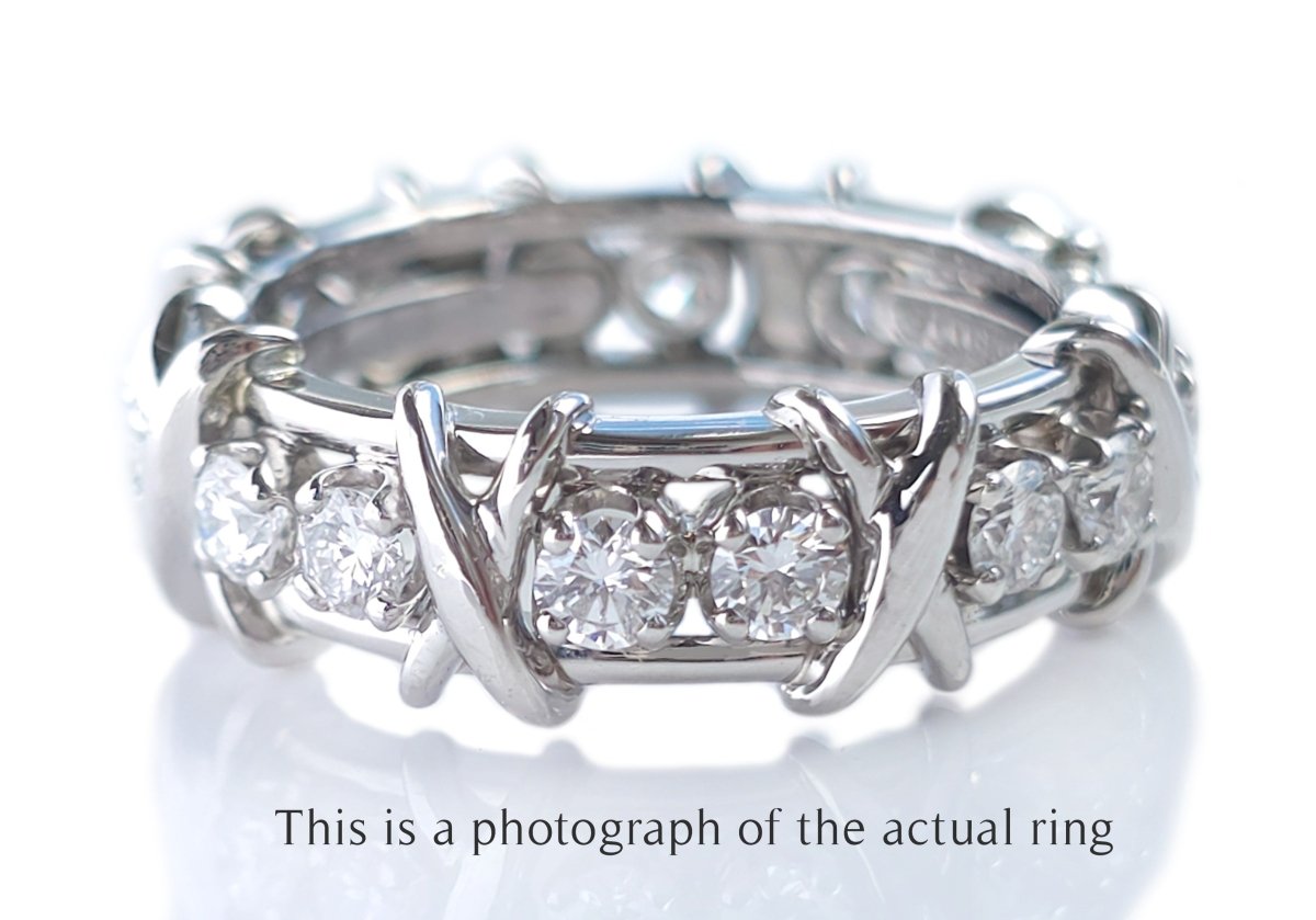 Tiffany & Co 16 Stone Schlumberger Platinum Ring - Bloomsbury Manor Ltd