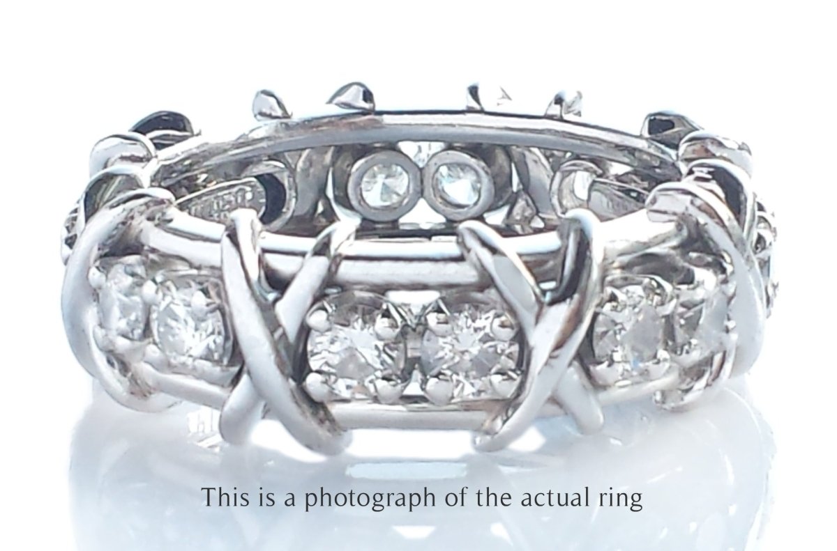 Tiffany & Co 16 Stone Schlumberger Platinum Ring - Bloomsbury Manor Ltd