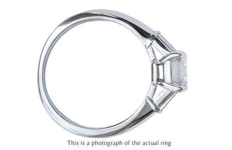 Tiffany & Co 1.61ct H/VVS2 Emerald Cut & Tapered Baguette Diamond Engagement Ring - Bloomsbury Manor Ltd