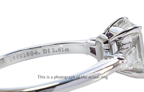 Tiffany & Co 1.61ct H/VVS2 Emerald Cut & Tapered Baguette Diamond Engagement Ring - Bloomsbury Manor Ltd