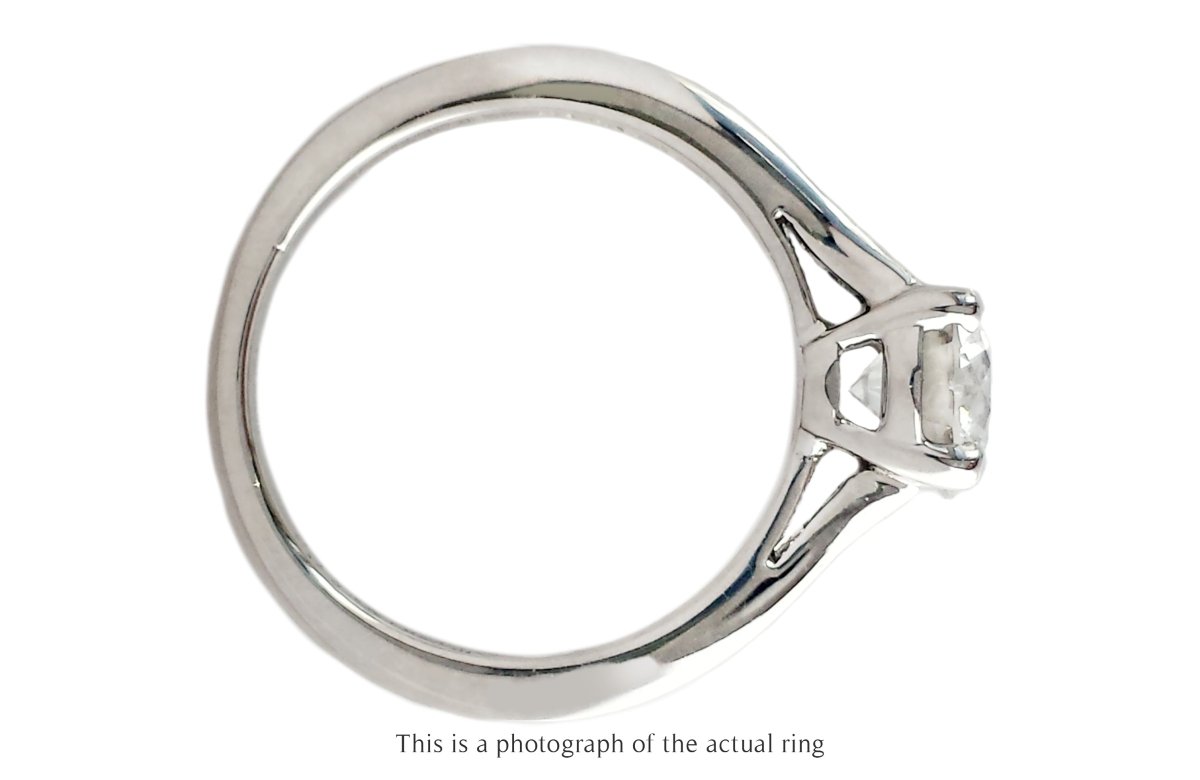 Tiffany & Co 1.63tcw F/VVS2 Round Brilliant Diamond Engagement Ring with Princess Cut Side Stones - Bloomsbury Manor Ltd