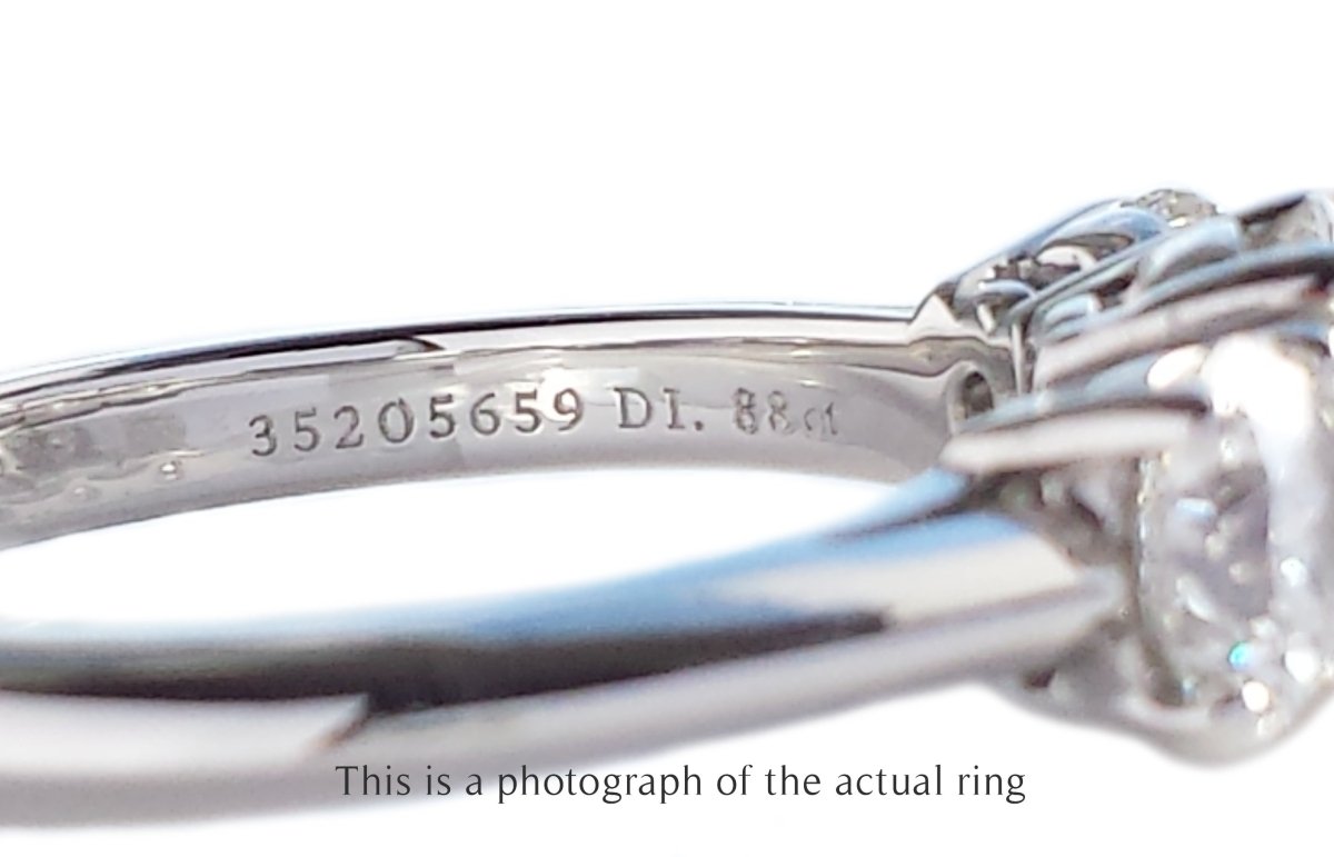 Tiffany & Co 1.76ct F/VS1/VS2 3 Stone Round Brilliant Engagement Ring - Bloomsbury Manor Ltd