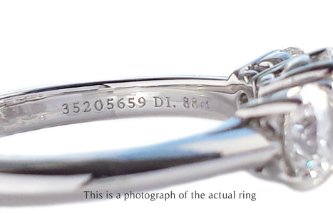 Tiffany & Co 1.76ct F/VS1/VS2 3 Stone Round Brilliant Engagement Ring - Bloomsbury Manor Ltd