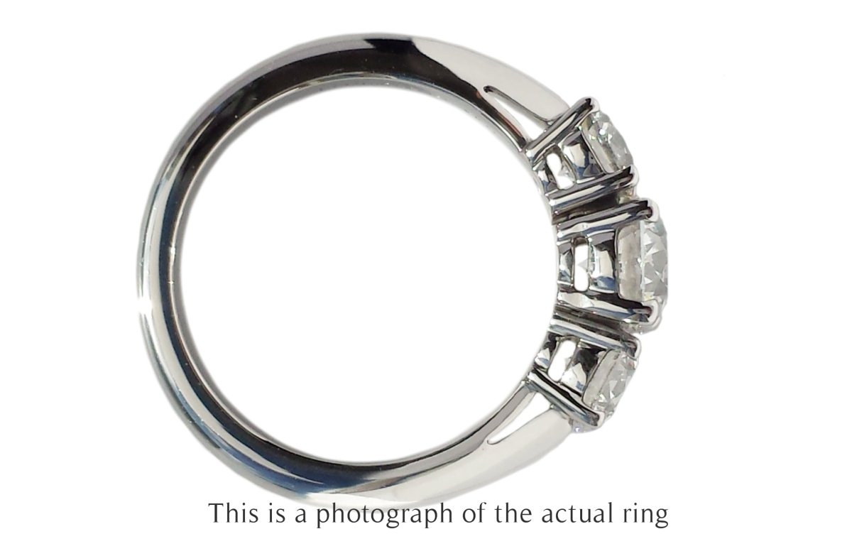 Tiffany & Co 1.76ct F/VS1/VS2 3 Stone Round Brilliant Engagement Ring - Bloomsbury Manor Ltd