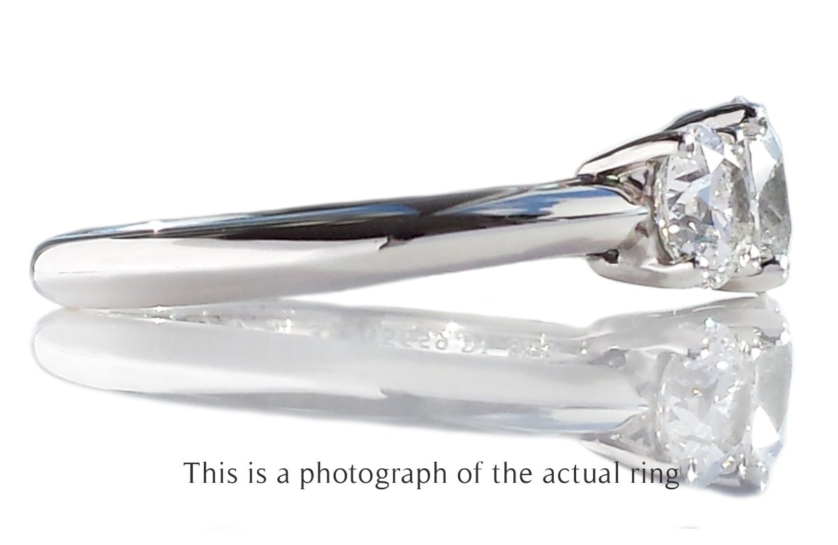 Tiffany & Co 1.76ct F/VS1/VS2 3 Stone Round Brilliant Engagement Ring - Bloomsbury Manor Ltd