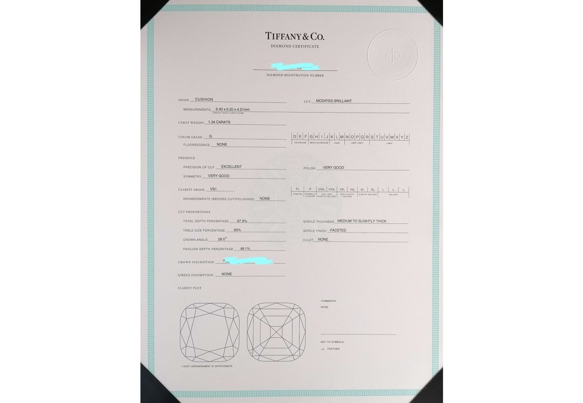 Tiffany & Co. 1.76tcw G/VS1 Legacy Diamond Engagement Ring - Bloomsbury Manor Ltd