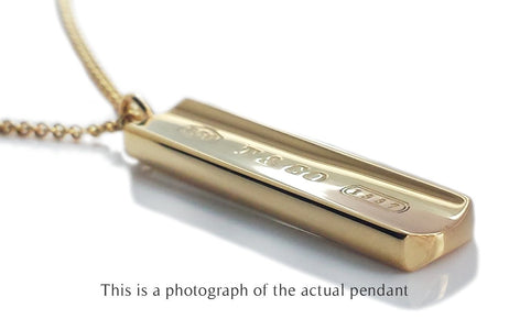 Tiffany & Co 1837 18k Yellow Gold Bar Pendant - Bloomsbury Manor Ltd