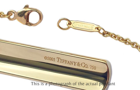 Tiffany & Co 1837 18k Yellow Gold Bar Pendant - Bloomsbury Manor Ltd
