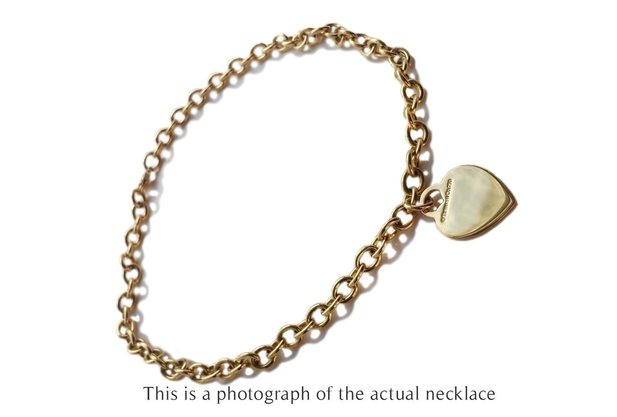 Tiffany & Co 18k Gold Heart Tag Necklace - Bloomsbury Manor Ltd