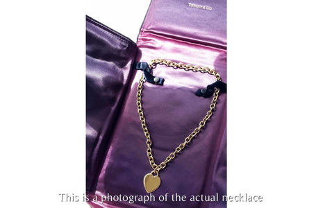 Tiffany & Co 18k Gold Heart Tag Necklace - Bloomsbury Manor Ltd