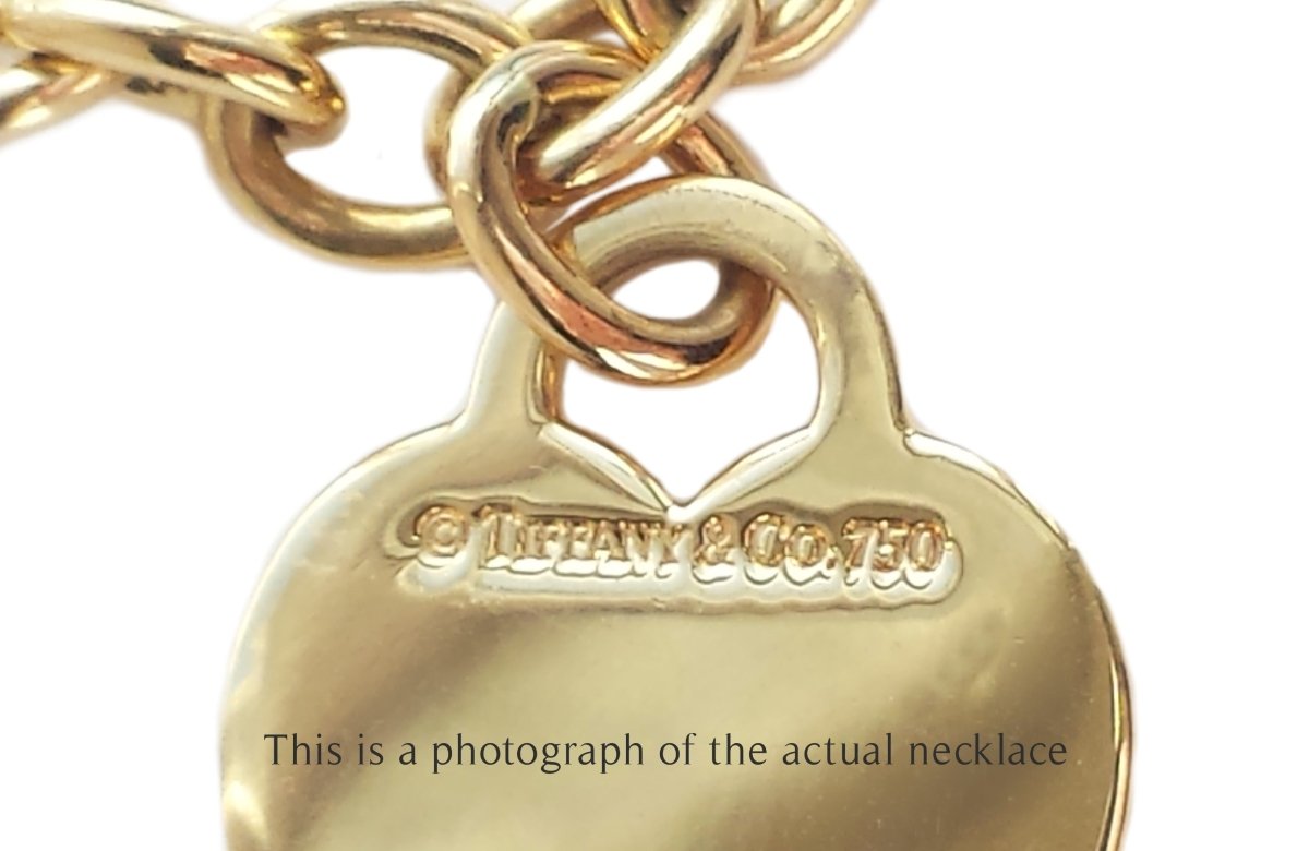 Tiffany & Co 18k Gold Heart Tag Necklace - Bloomsbury Manor Ltd