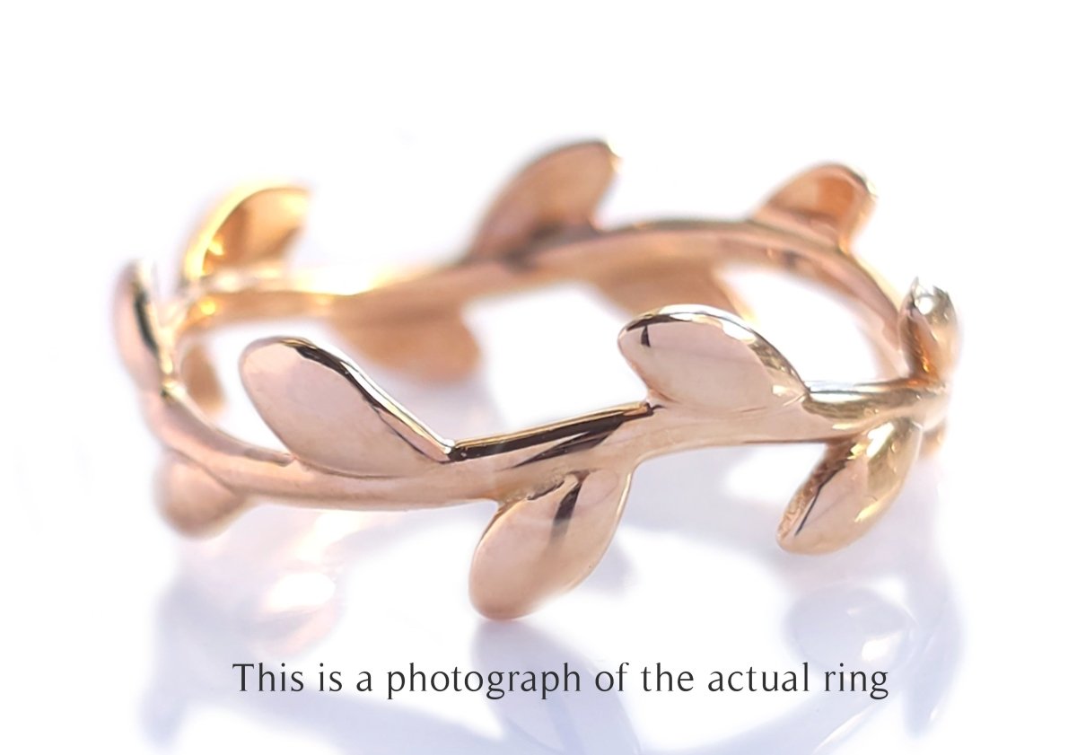 Tiffany & Co 18k Rose Gold Olive Leaf Ring - Bloomsbury Manor Ltd