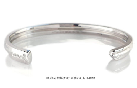 Tiffany & Co 18k White Gold Diamond Detail Cuff Bracelet - Bloomsbury Manor Ltd
