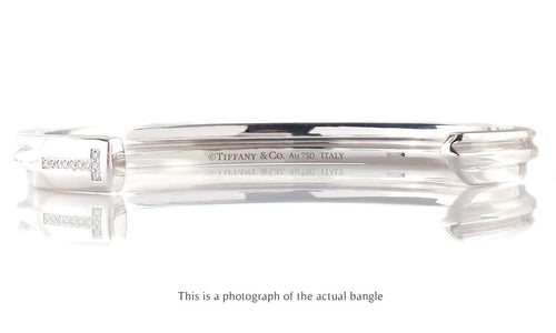 Tiffany & Co 18k White Gold Diamond Detail Cuff Bracelet - Bloomsbury Manor Ltd