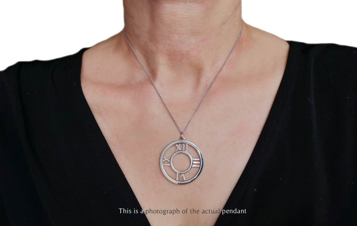 Tiffany & Co 18k White Gold Large Atlas Pendant - Bloomsbury Manor Ltd