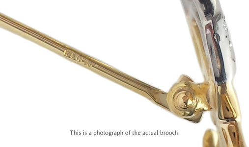 Tiffany & Co 1983 Diamond Paloma Picasso Hugs & Kisses 18k Gold Platinum Brooch - Bloomsbury Manor Ltd