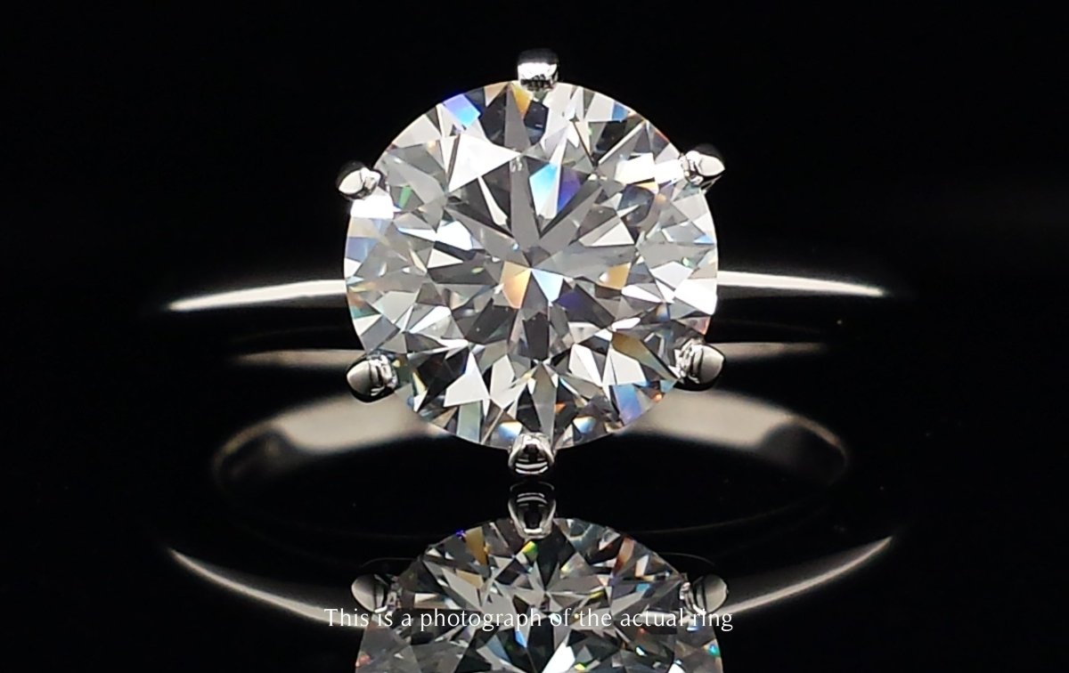 Tiffany Co E/VVS2 Round Brilliant Diamond Engagement Ring