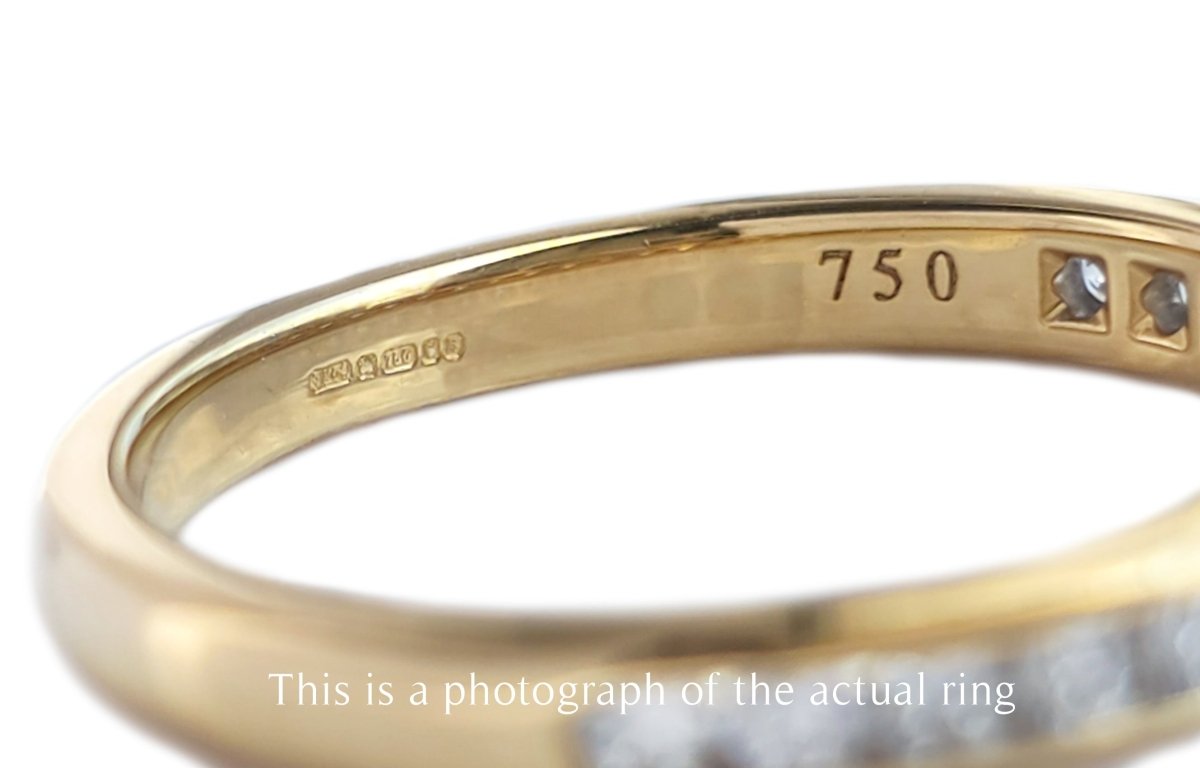 Tiffany & Co 2.5mm 18k Yellow Gold Channel Set Wedding Band Ring - Bloomsbury Manor Ltd