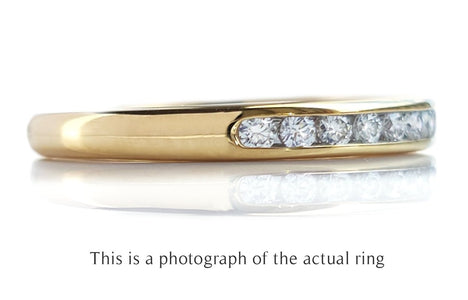 Tiffany & Co 2.5mm 18k Yellow Gold Channel Set Wedding Band Ring - Bloomsbury Manor Ltd