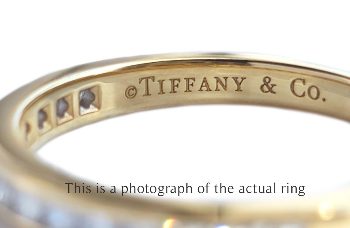 Tiffany & Co 2.5mm 18k Yellow Gold Channel Set Wedding Band Ring - Bloomsbury Manor Ltd