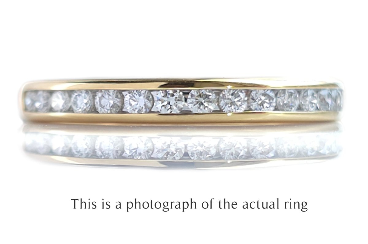 Tiffany & Co 2.5mm 18k Yellow Gold Channel Set Wedding Band Ring - Bloomsbury Manor Ltd