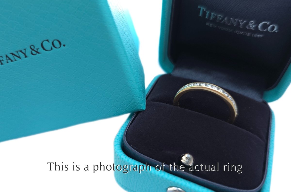 Tiffany & Co 2.5mm 18k Yellow Gold Channel Set Wedding Band Ring - Bloomsbury Manor Ltd