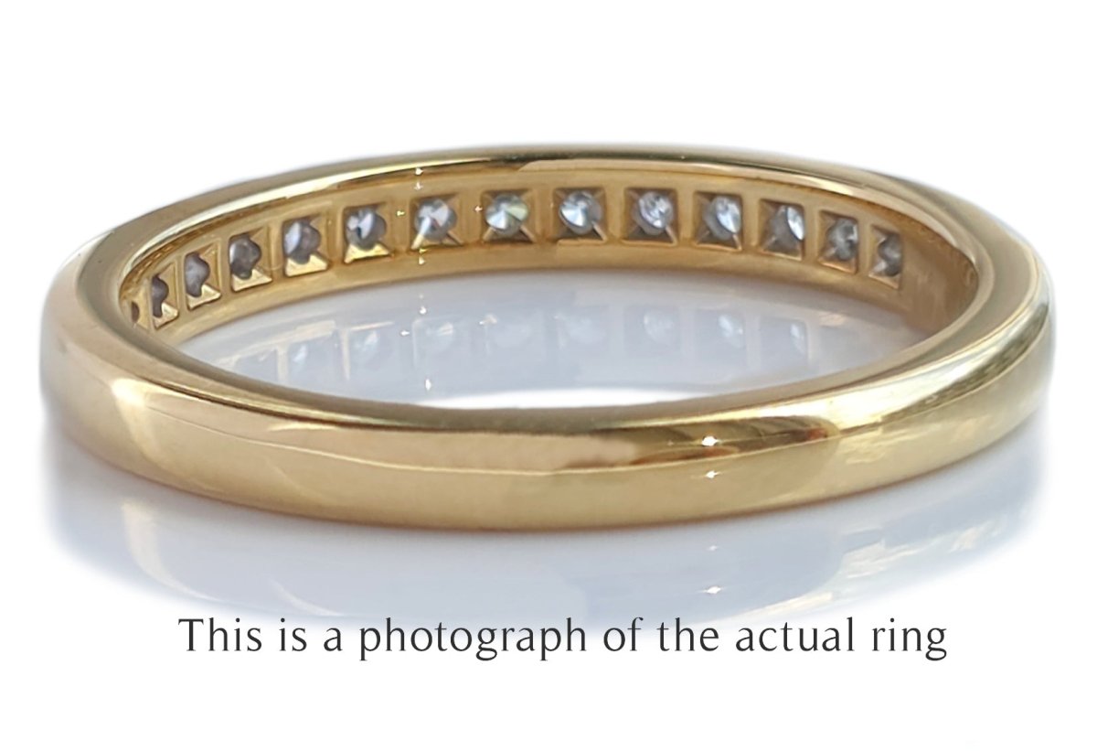 Tiffany & Co 2.5mm 18k Yellow Gold Channel Set Wedding Band Ring - Bloomsbury Manor Ltd
