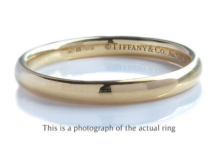 Tiffany & Co 2.5mm Forever 18k Gold Wedding Band Ring - Bloomsbury Manor Ltd