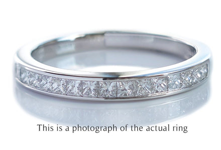 Tiffany & Co 2.6mm Princess Cut Diamond Channel Set Wedding Band Ring - Bloomsbury Manor Ltd
