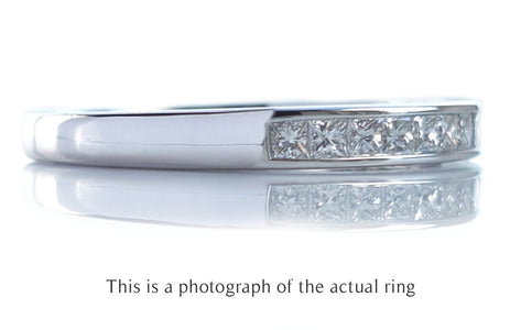 Tiffany & Co 2.6mm Princess Cut Diamond Channel Set Wedding Band Ring - Bloomsbury Manor Ltd