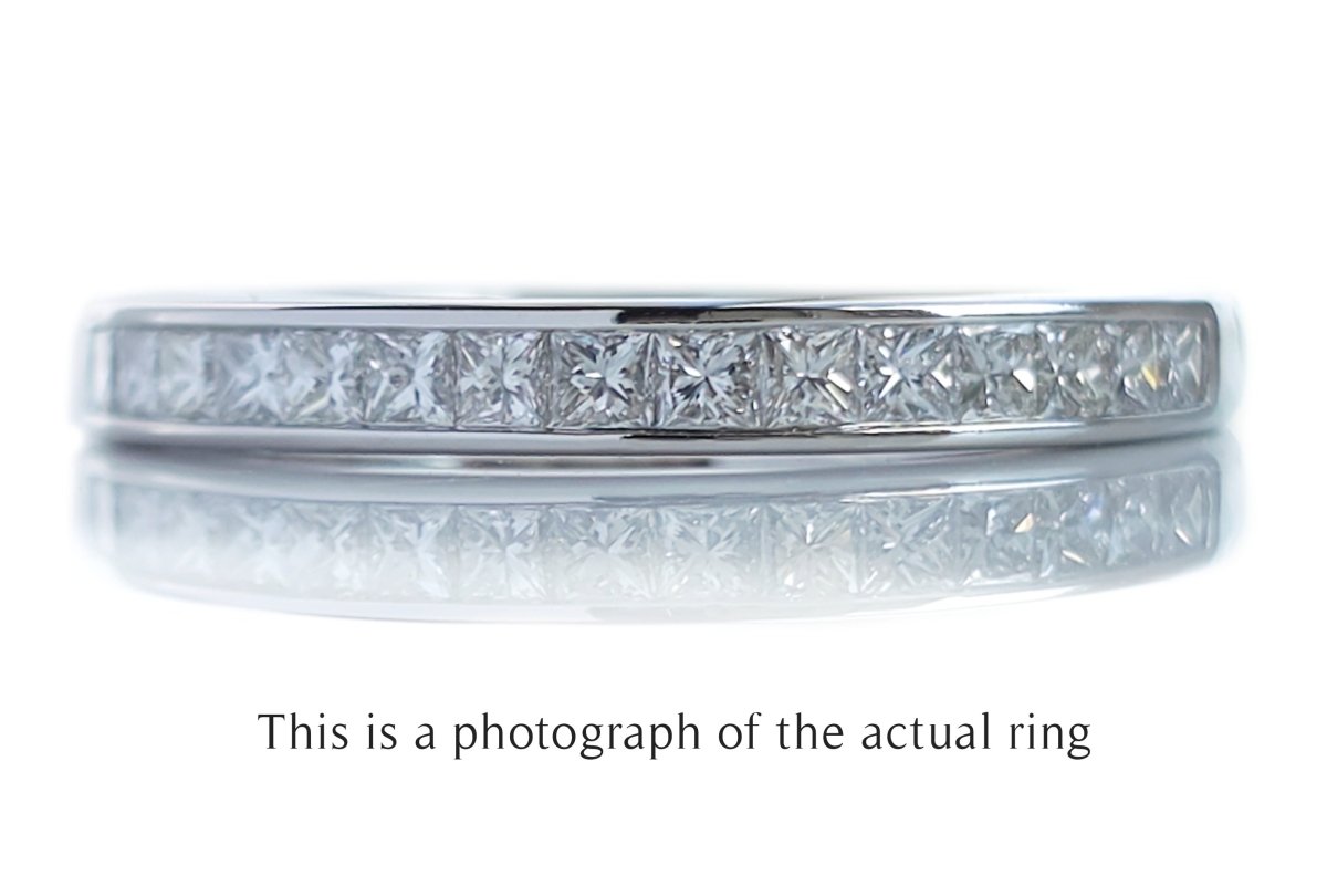 Tiffany & Co 2.6mm Princess Cut Diamond Channel Set Wedding Band Ring - Bloomsbury Manor Ltd