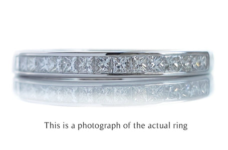 Tiffany & Co 2.6mm Princess Cut Diamond Channel Set Wedding Band Ring - Bloomsbury Manor Ltd