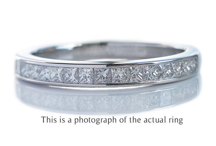 Tiffany & Co 2.6mm Princess Cut Diamond Channel Set Wedding Band Ring - Bloomsbury Manor Ltd