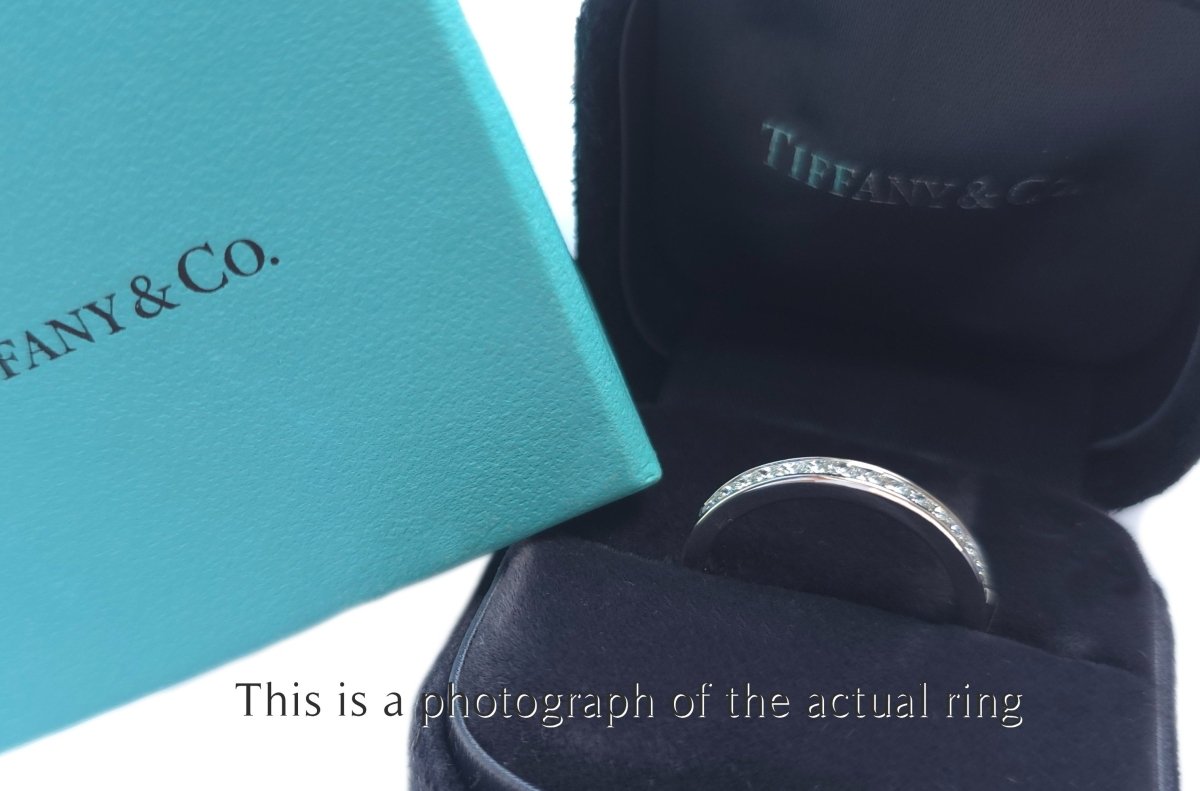 Tiffany & Co 2.6mm Princess Cut Diamond Channel Set Wedding Band Ring - Bloomsbury Manor Ltd