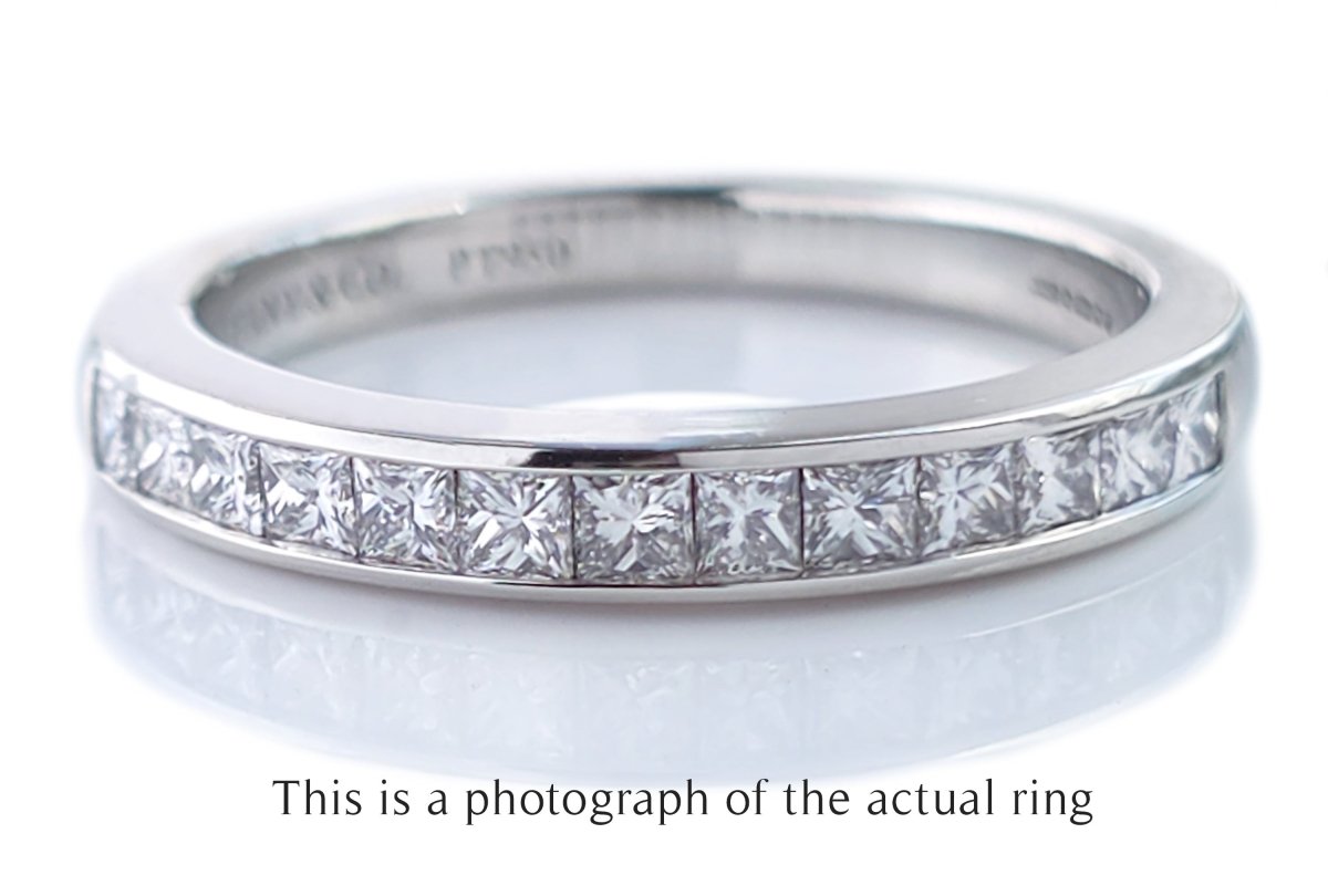 Tiffany & Co 2.6mm Princess Cut Diamond Wedding Band Ring - Bloomsbury Manor Ltd