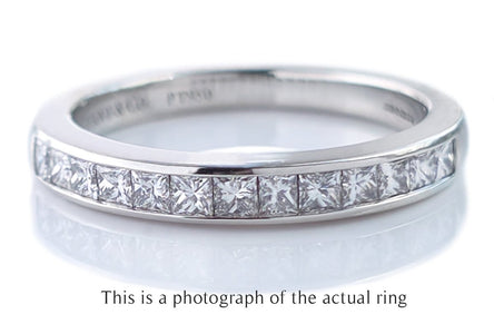 Tiffany & Co 2.6mm Princess Cut Diamond Wedding Band Ring - Bloomsbury Manor Ltd