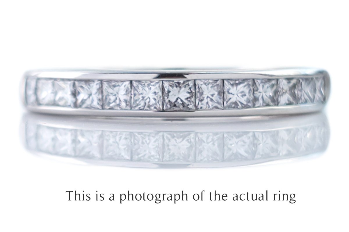 Tiffany & Co 2.6mm Princess Cut Diamond Wedding Band Ring - Bloomsbury Manor Ltd