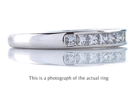 Tiffany & Co 2.6mm Princess Cut Diamond Wedding Band Ring - Bloomsbury Manor Ltd