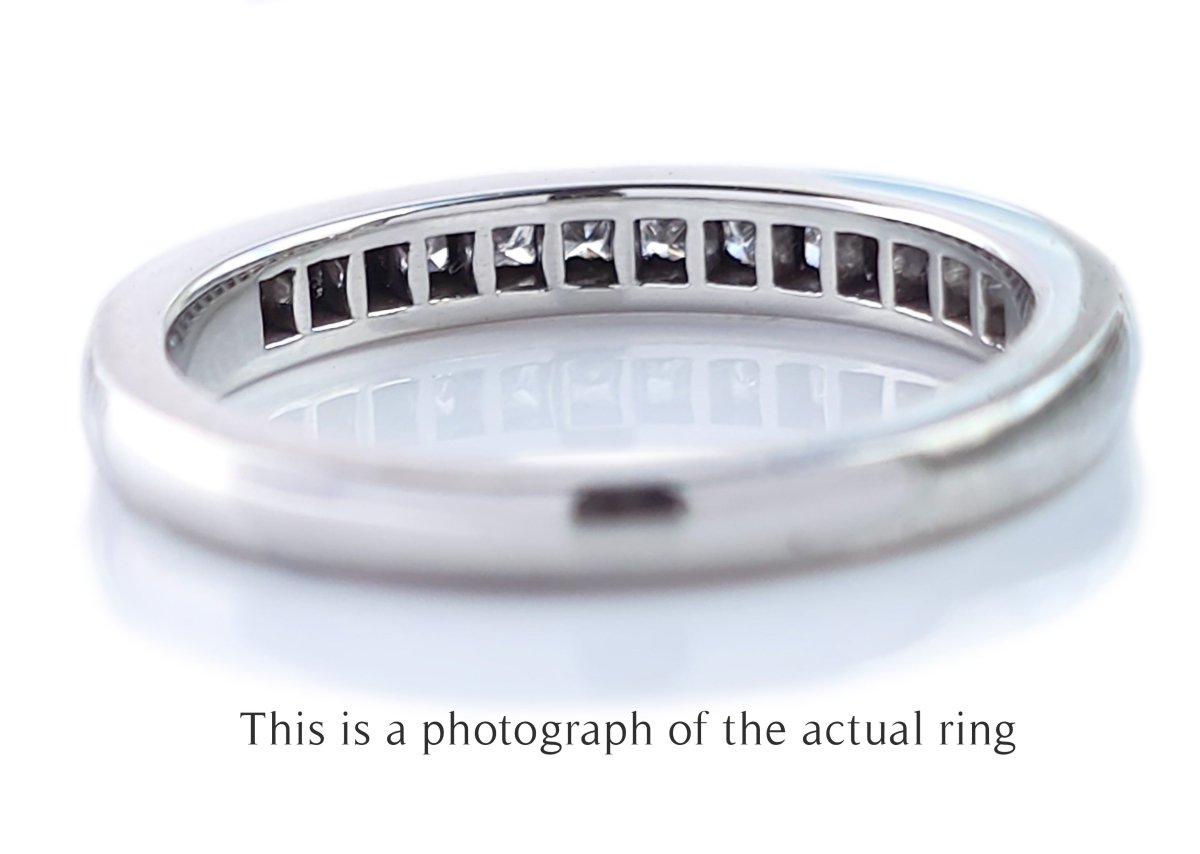 Tiffany & Co 2.6mm Princess Cut Diamond Wedding Band Ring - Bloomsbury Manor Ltd