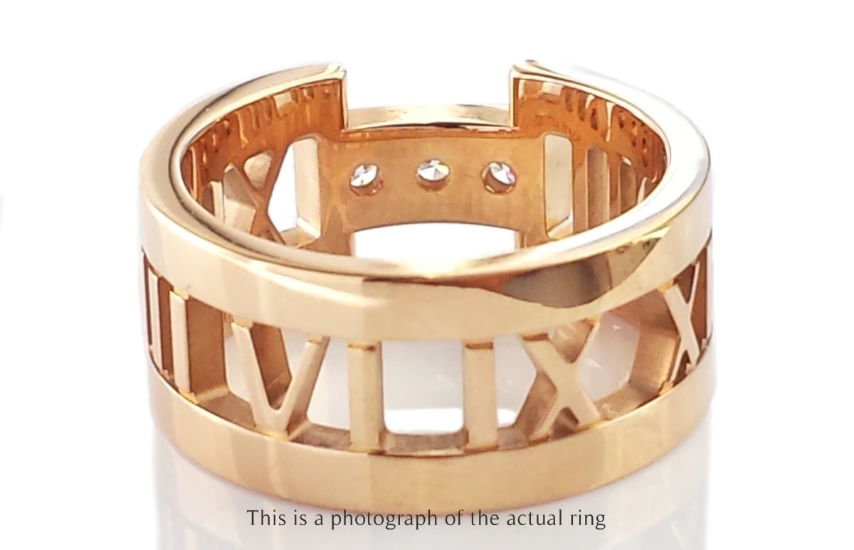 Tiffany & Co 3 Diamond 18k Rose Gold Atlas Ring - Bloomsbury Manor Ltd