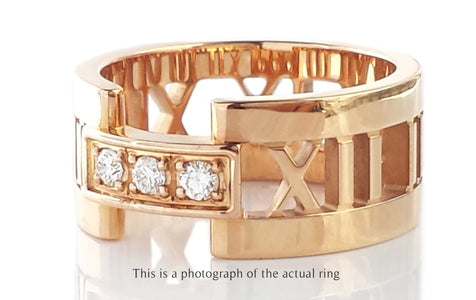 Tiffany & Co 3 Diamond 18k Rose Gold Atlas Ring - Bloomsbury Manor Ltd