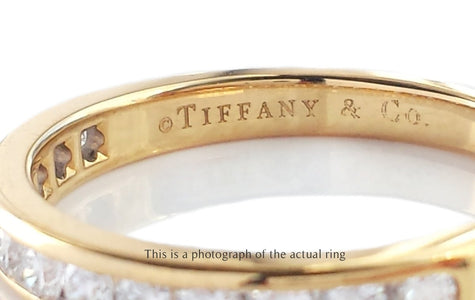 Tiffany & Co 3mm Channel Set Diamond Wedding Band 18k Yellow Gold Ring - Bloomsbury Manor Ltd