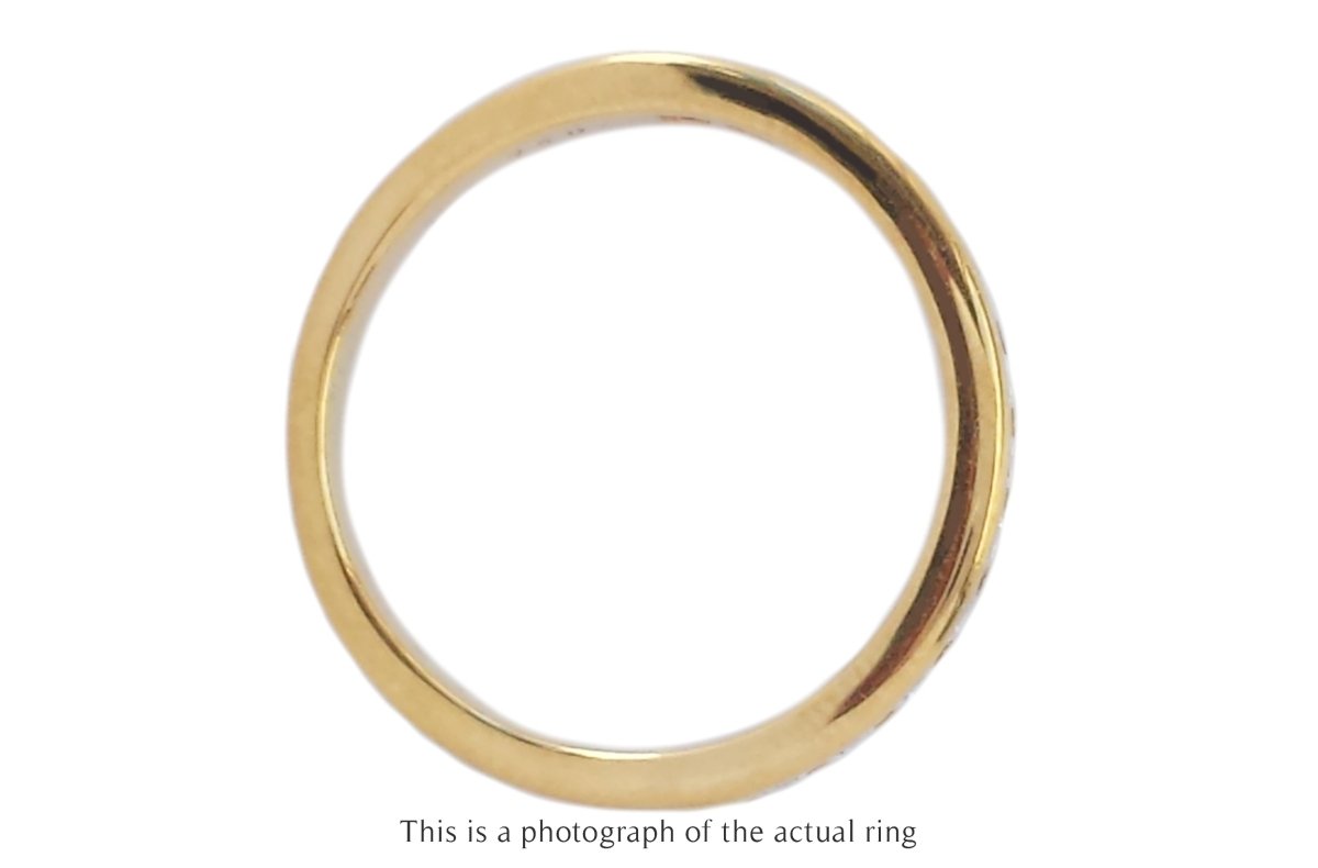 Tiffany & Co 3mm Channel Set Diamond Wedding Band 18k Yellow Gold Ring - Bloomsbury Manor Ltd