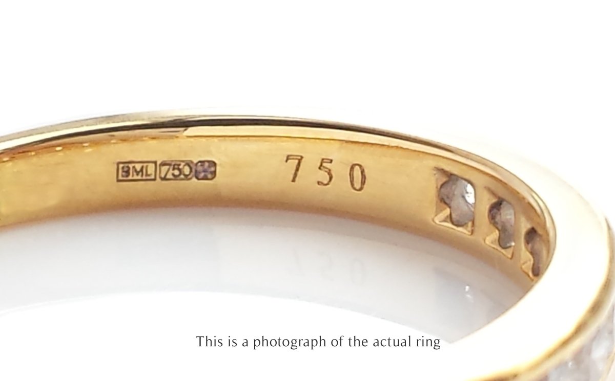 Tiffany & Co 3mm Channel Set Diamond Wedding Band 18k Yellow Gold Ring - Bloomsbury Manor Ltd