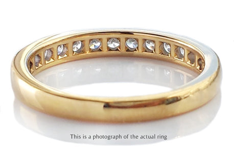 Tiffany & Co 3mm Channel Set Diamond Wedding Band 18k Yellow Gold Ring - Bloomsbury Manor Ltd