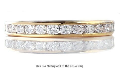 Tiffany & Co 3mm Channel Set Diamond Wedding Band 18k Yellow Gold Ring - Bloomsbury Manor Ltd