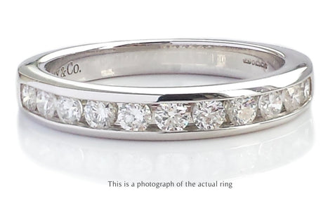 Tiffany & Co 3mm Channel Set Platinum Wedding Band - Bloomsbury Manor Ltd