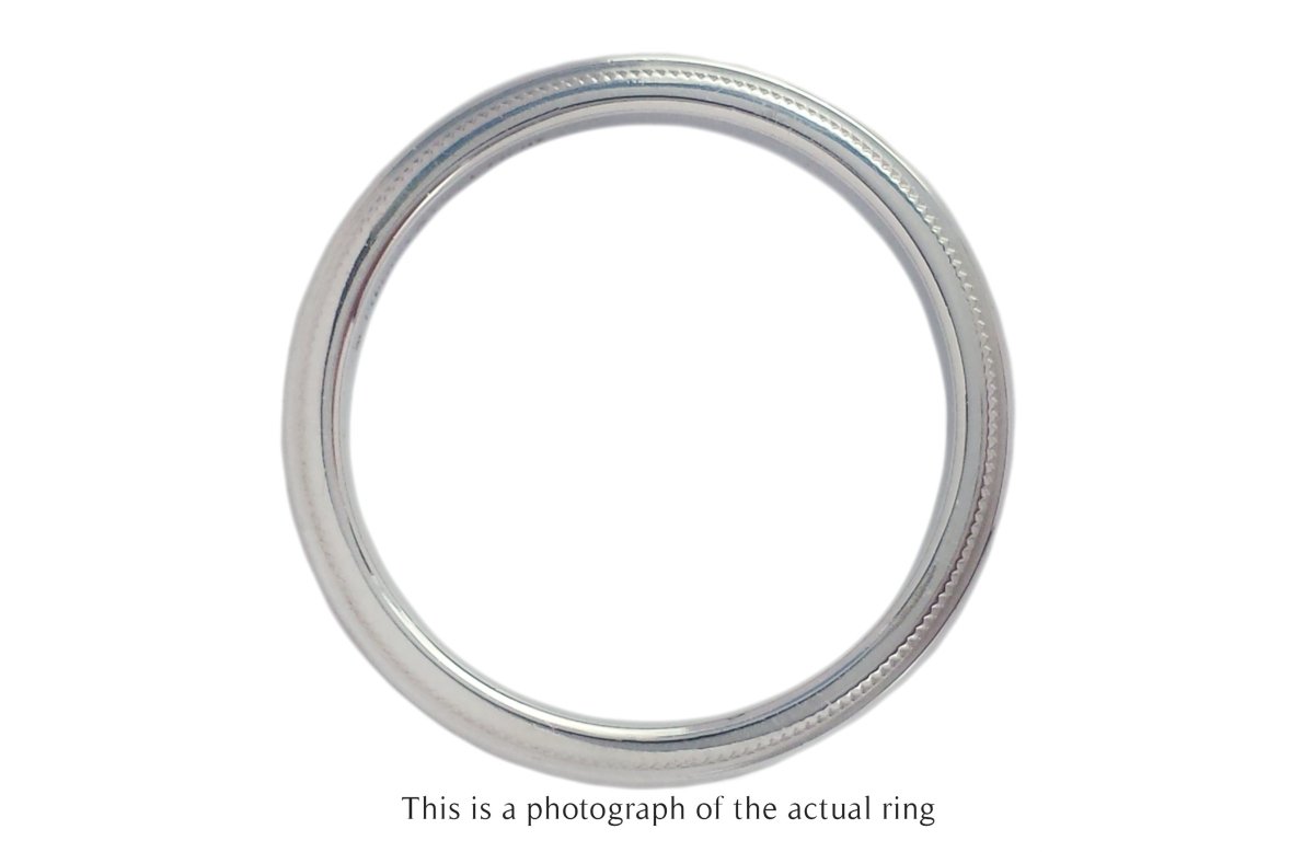 Tiffany & Co 3mm Millegrain Edge Together Platinum Wedding Band Ring - Bloomsbury Manor Ltd