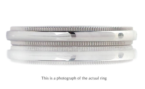 Tiffany & Co 3mm Millegrain Edge Together Platinum Wedding Band Ring - Bloomsbury Manor Ltd